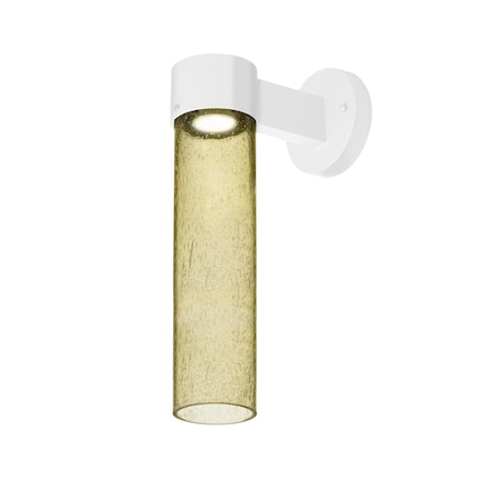 Besa Lighting Juni 16 Outdoor Sconce, Gold Bubble, White Finish, 1x4W LED JUNI16GD-WALL-LED-WH